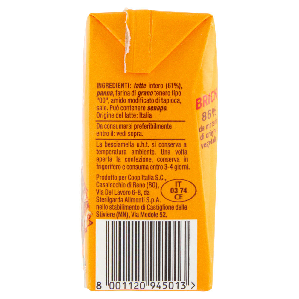 BESCIAMELLA UHT COOP CON LATTE ITALIANO BRICK 200 ML - 7