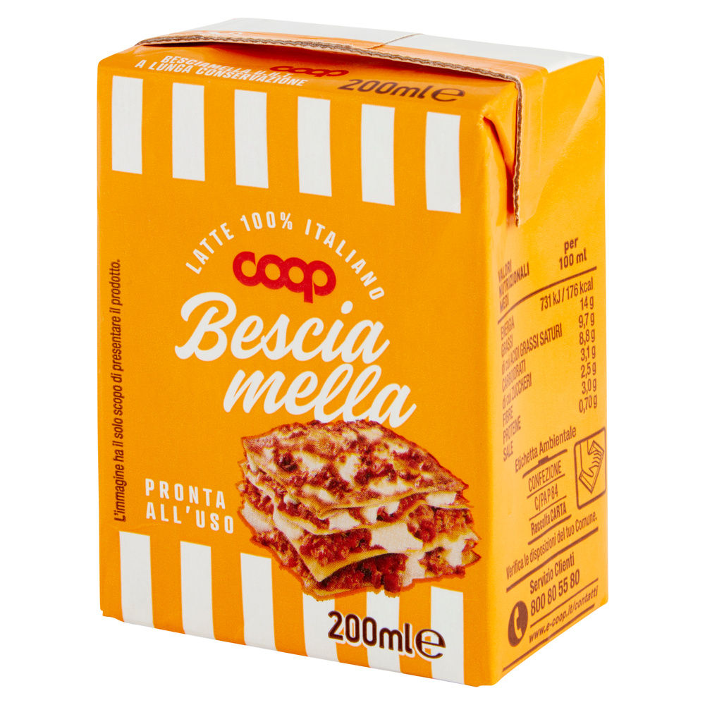 BESCIAMELLA UHT COOP CON LATTE ITALIANO BRICK 200 ML - 15
