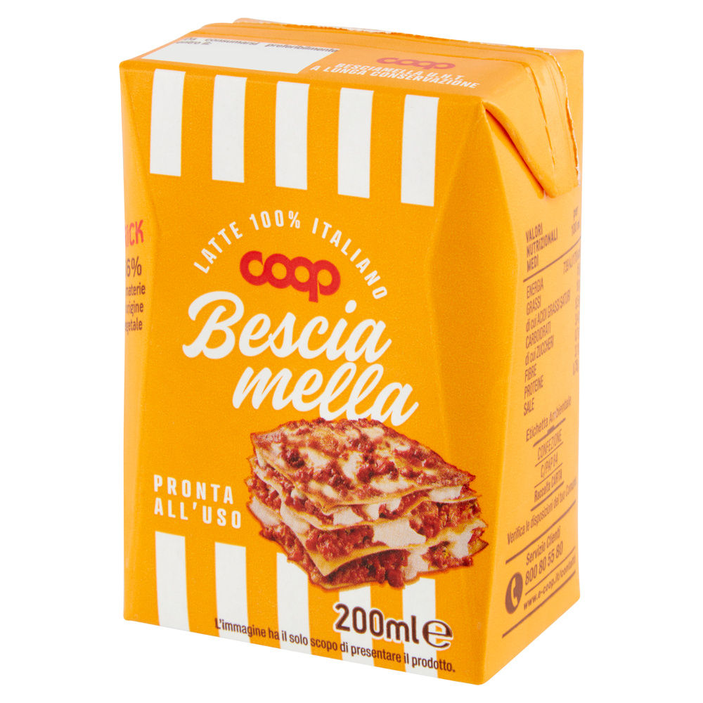 BESCIAMELLA UHT COOP CON LATTE ITALIANO BRICK 200 ML - 16