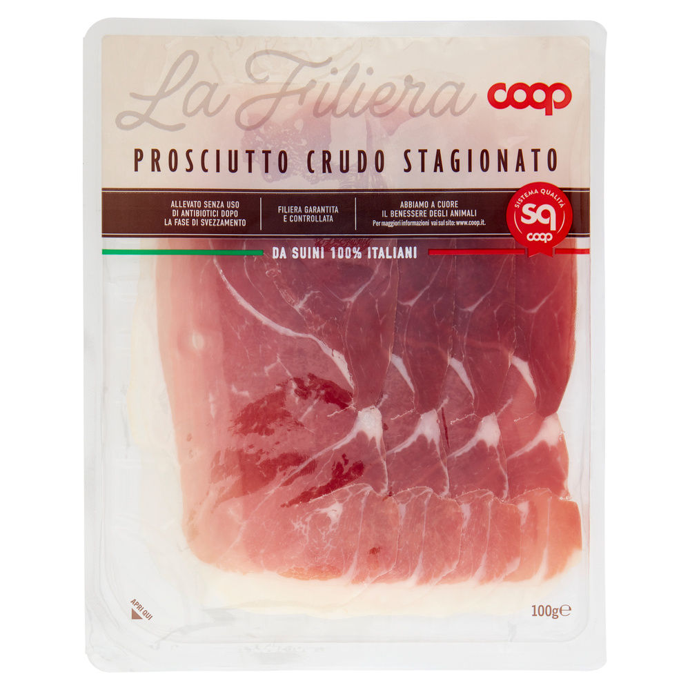 PROSCIUTTO CRUDO SENZA ANTIBIOTICI DOPO FASE SVEZZ COOP G 100 - 0