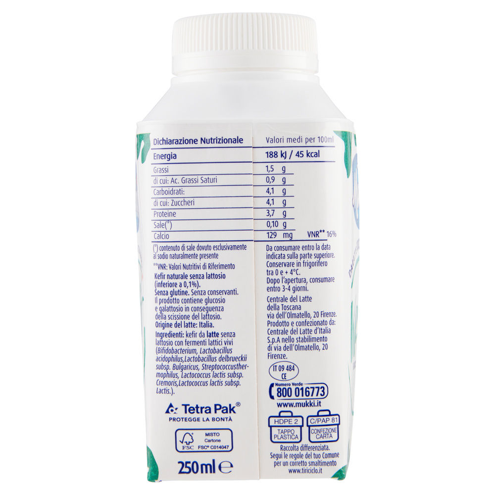 MUKKI KEFIR NATURALE S/L  250ML - 6