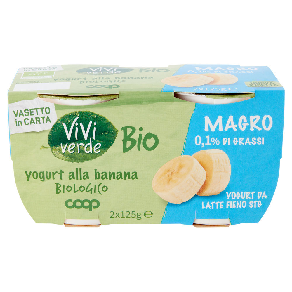 YOGURT MAGRO 0,1% BIO VIVI VERDE COOP BANANA 2X125G - 4