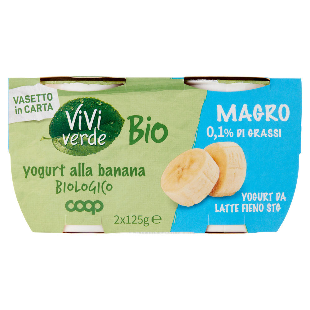 YOGURT MAGRO 0,1% BIO VIVI VERDE COOP BANANA 2X125G - 5