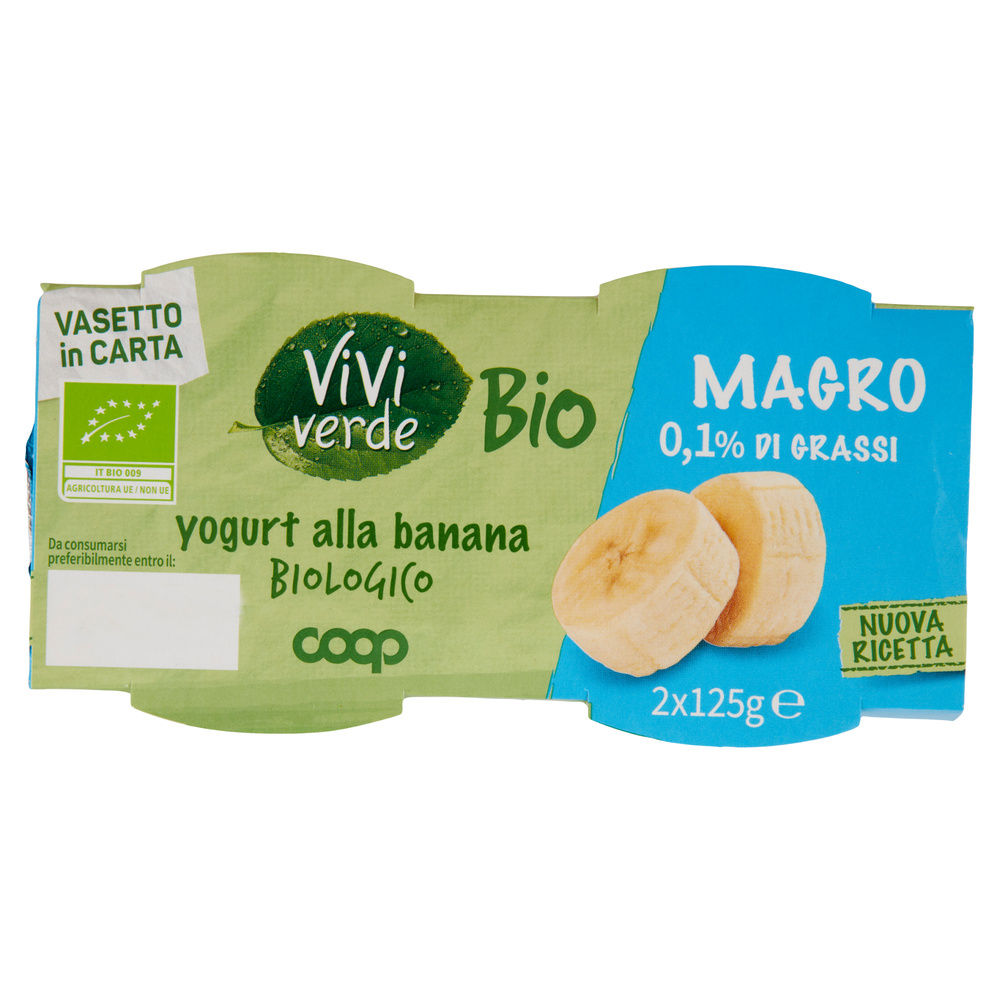 YOGURT MAGRO 0,1% BIO VIVI VERDE COOP BANANA 2X125G - 8