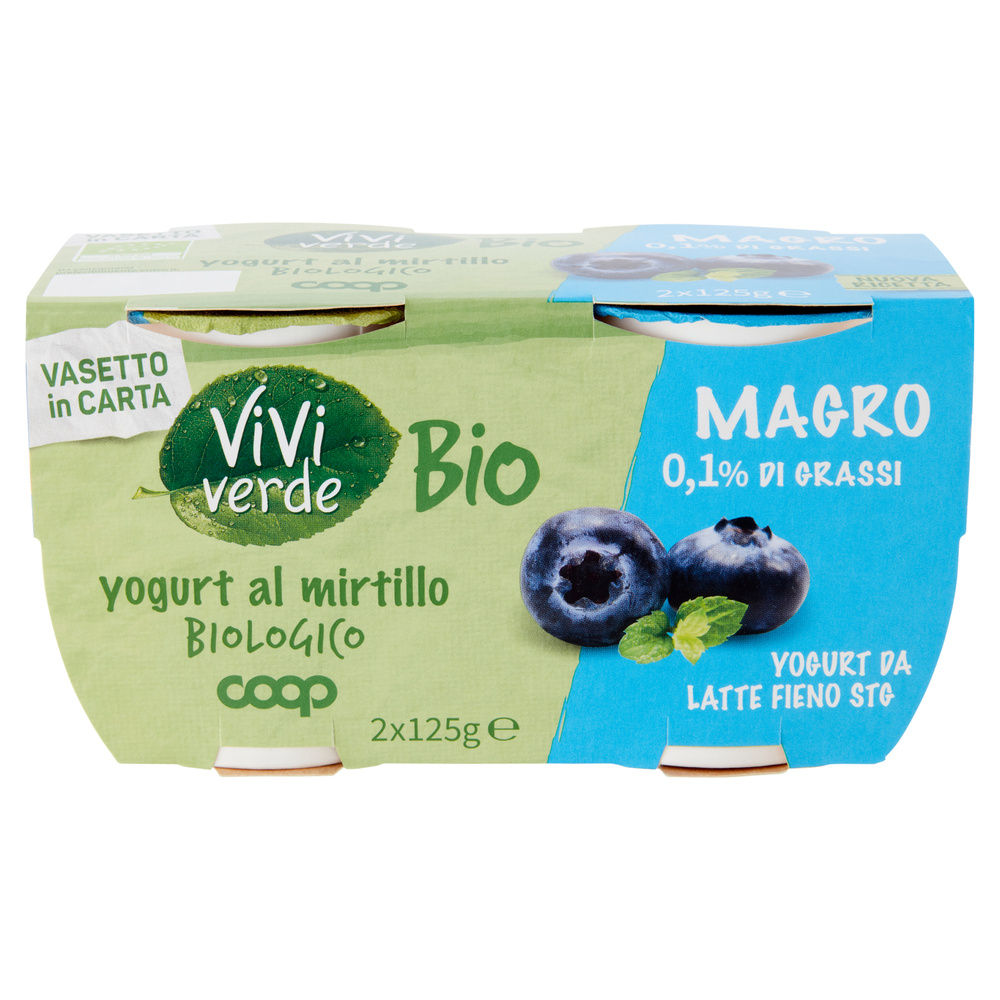 YOGURT MAGRO 0,1% BIO VIVI VERDE COOP MIRTILLO NERO 2X125G - 2