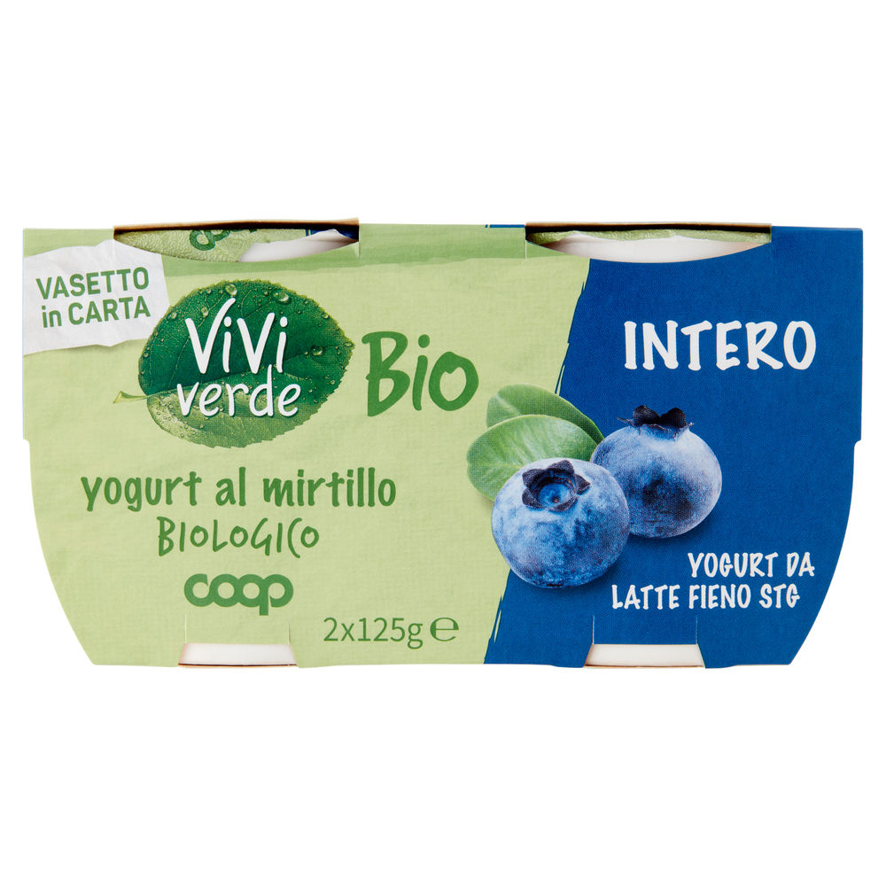 YOGURT INTERO BIO VIVI VERDE COOP MIRTILLO 2X125G - 0