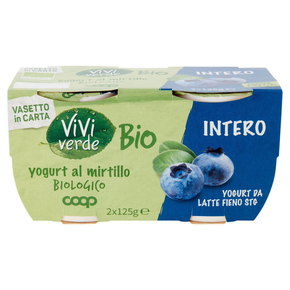 YOGURT INTERO BIO VIVI VERDE COOP MIRTILLO 2X125G - 2