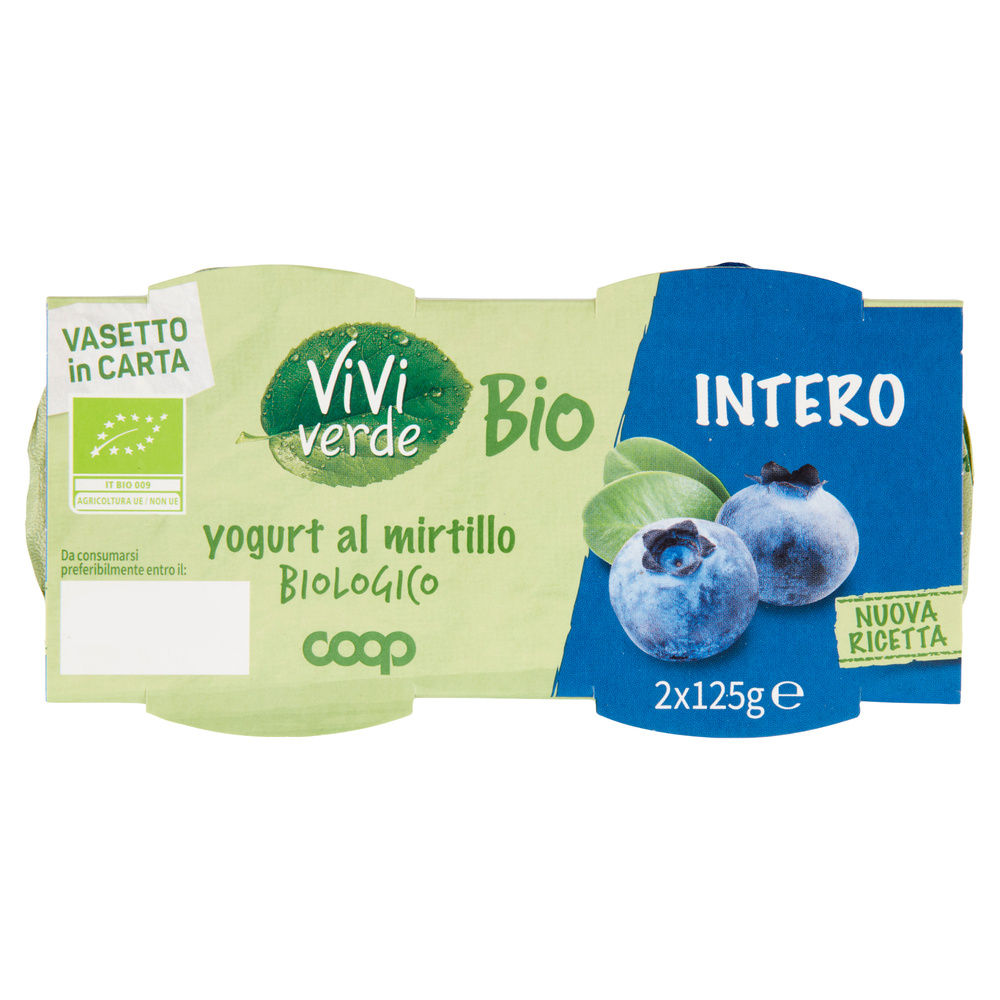 YOGURT INTERO BIO VIVI VERDE COOP MIRTILLO 2X125G - 6