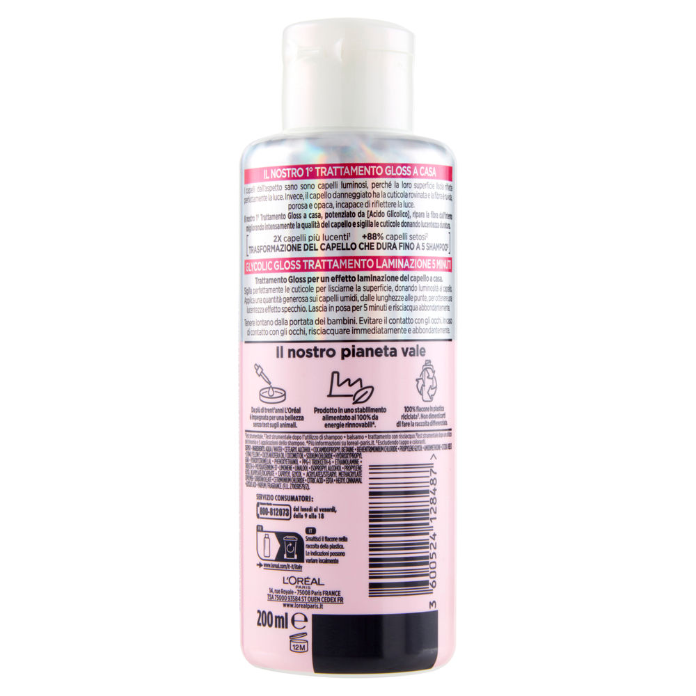 TRATTAMENTO LAMINAZIONE L'OREAL ELVIVE GLYCOLIC GLOSS 5MIN CON RISCIACQUO ML 200 - 1