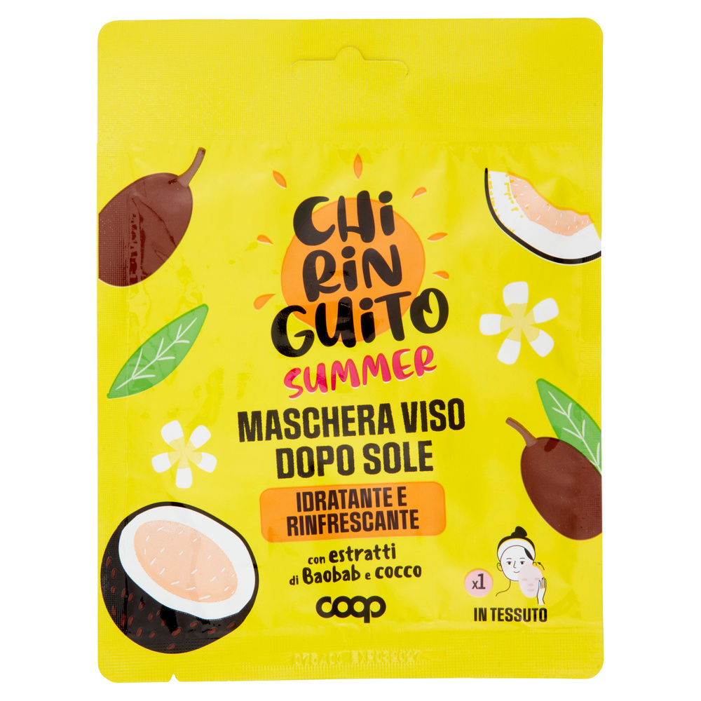 MASCHERA VISO DOPOSOLE IN TESSUTO COOP CHIRINGUITO PZ.1 - 2