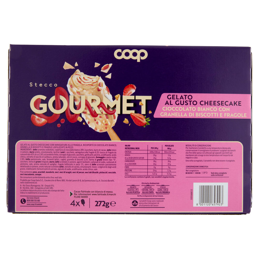 STECCO GOURMET STRAWBERRY CHEESECAKE COOP G68X4 PZ G 272 - 1