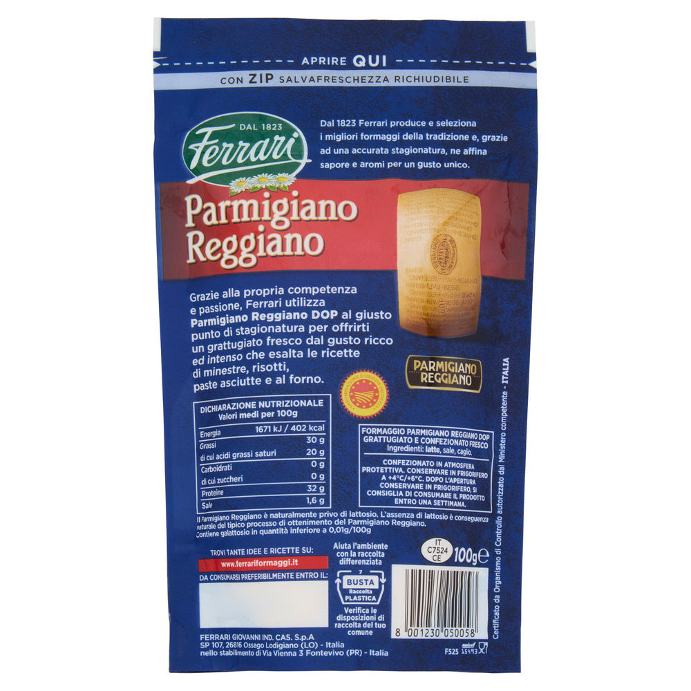 PARMIGIANO REGGIANO DOP GRATTUGIATO G 100 FERRARI - 1