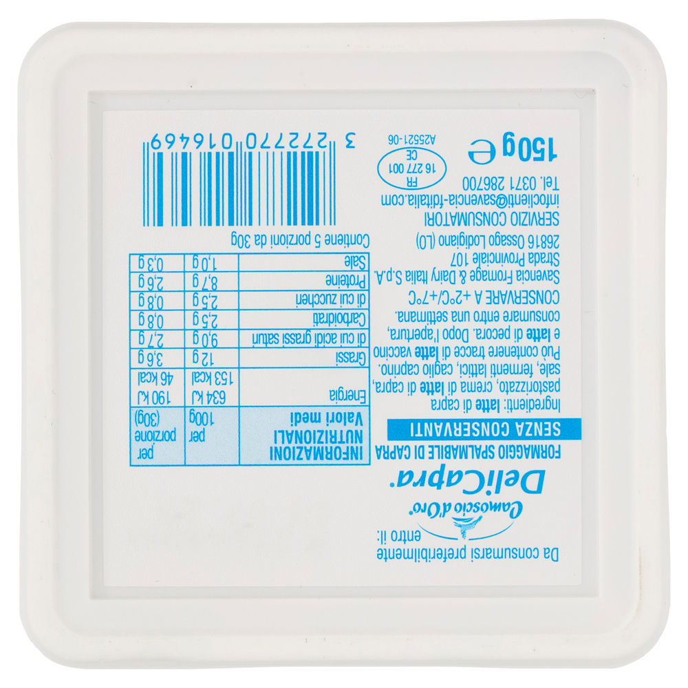 CAMOSCIO D'ORO DELICAPRA SPALMABILE SAVENCIA VASCHETTA 150 G - 5