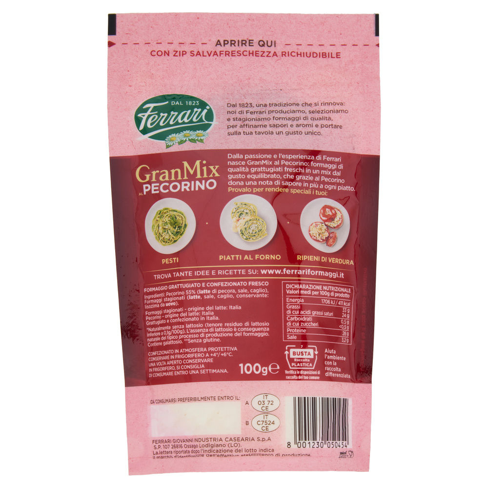 PECORINO GRATTUGIATO GRANMIX FERRARI BUSTA 100 G - 1