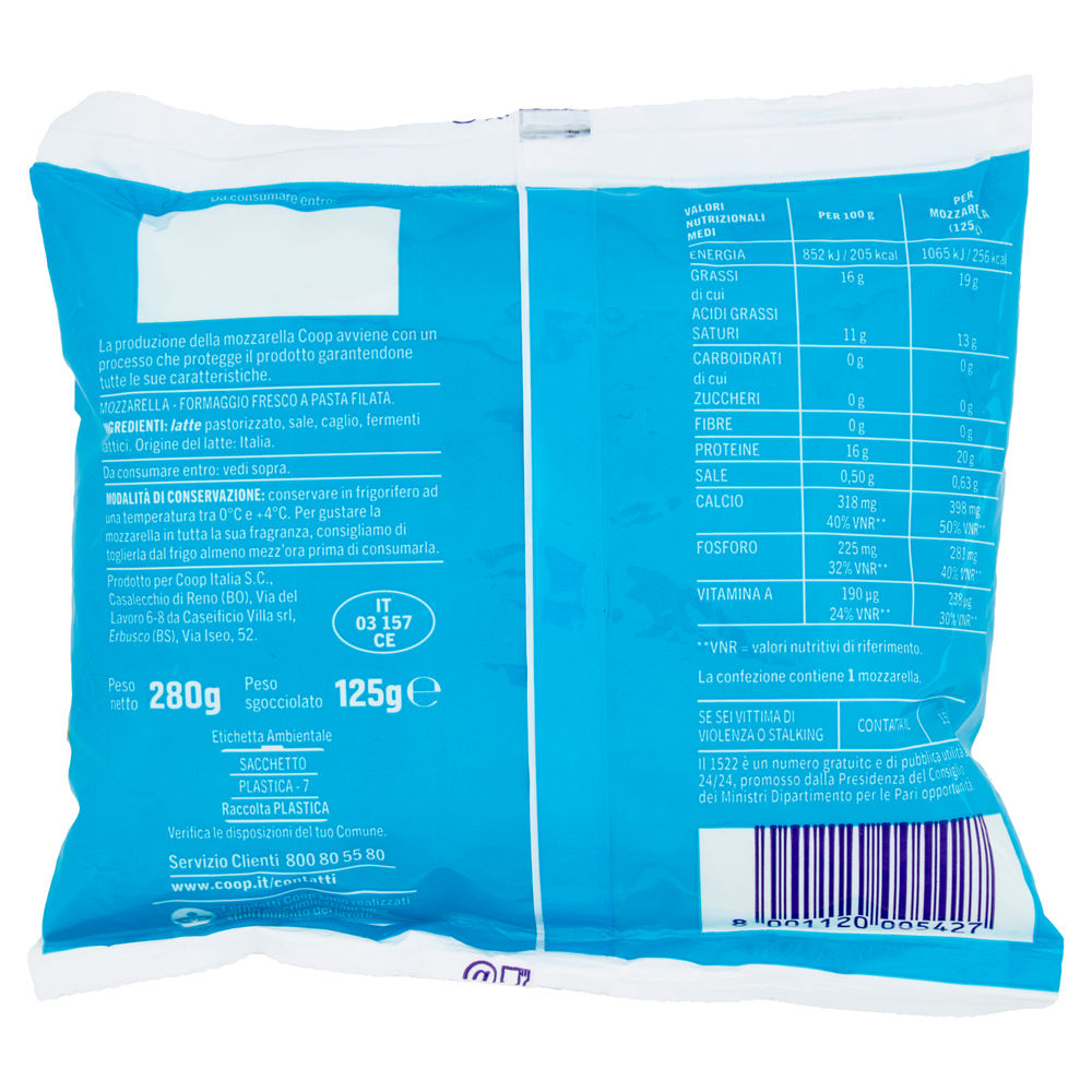 MOZZARELLA COOP BUSTA G 200 SGOCC. G 125 - 3