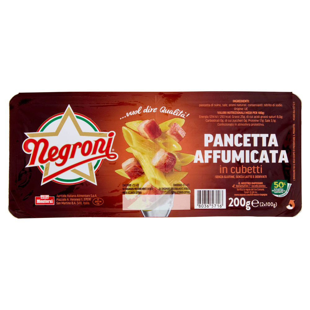 PANCETTA AFFUMICATA CARBONARA CUBETTI NEGRONI PZ 2 X100  G 200 - 5