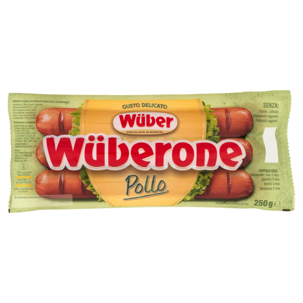 WURSTEL WUBERONE POLLO L'ORIGINALE  3 PZ GR.250 - 0