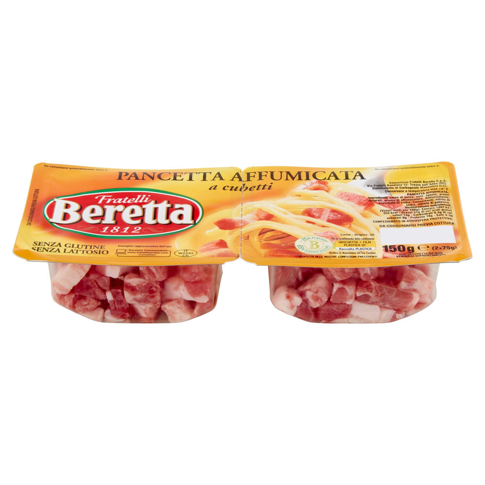 PANCETTA AFFUMICATA CUBETTI BERETTA VASCHETTA X2 G 150 - 7