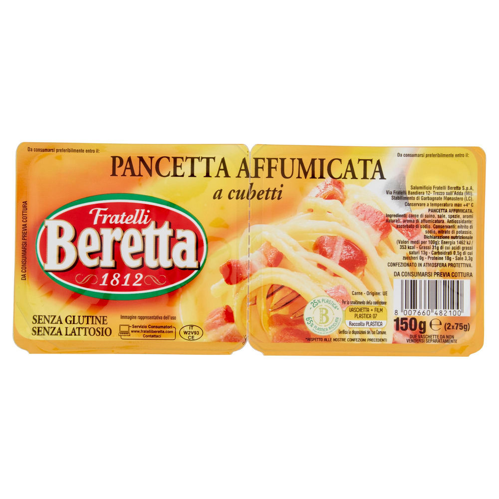 PANCETTA AFFUMICATA CUBETTI BERETTA VASCHETTA X2 G 150 - 5