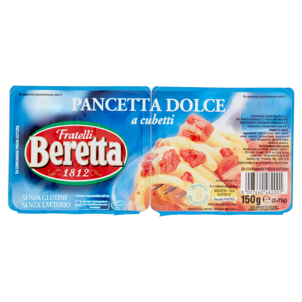 PANCETTA DOLCE CUBETTI BERETTA VASCHETTA X2 G 150 - 2