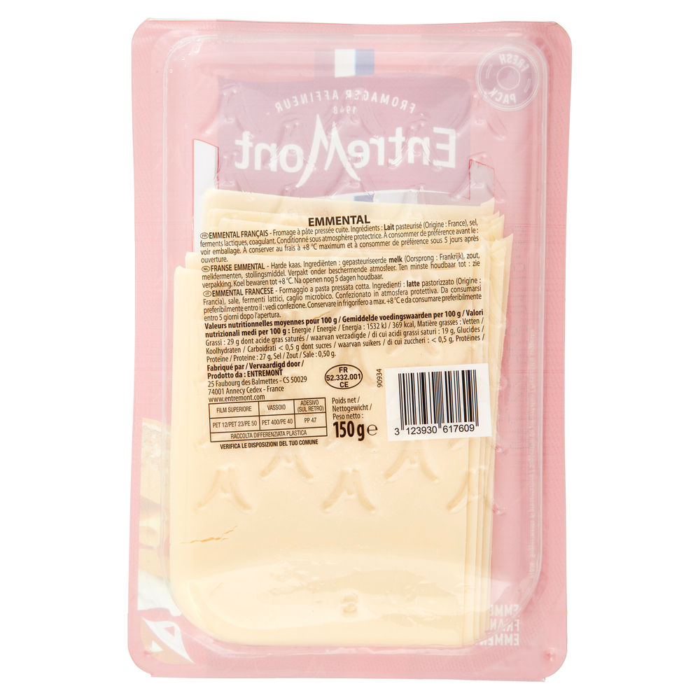 EMMENTAL FRANCESE 10 FETTE ENTREMONT VASCHETTA 150 G - 1