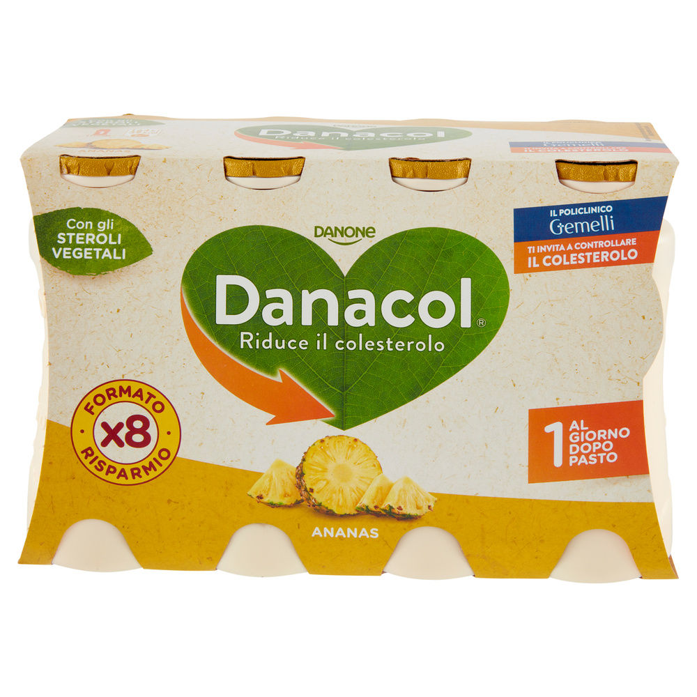 DANACOL DANONE ANTICOLESTEROLO ANANAS BTG 8X100G - 3