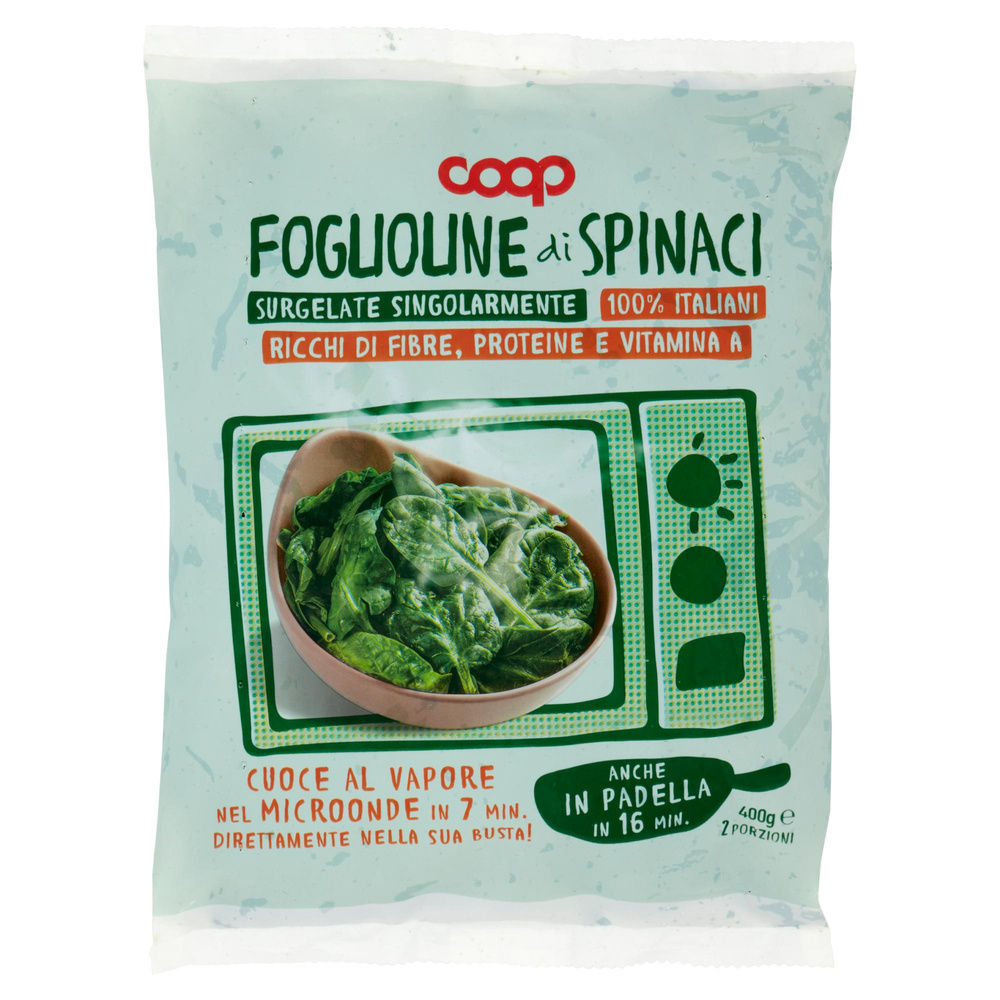 SPINACI IN FOGLIOLINE SURG.SINGOLARMENTE PER MICROONDE COOP G 400 - 3