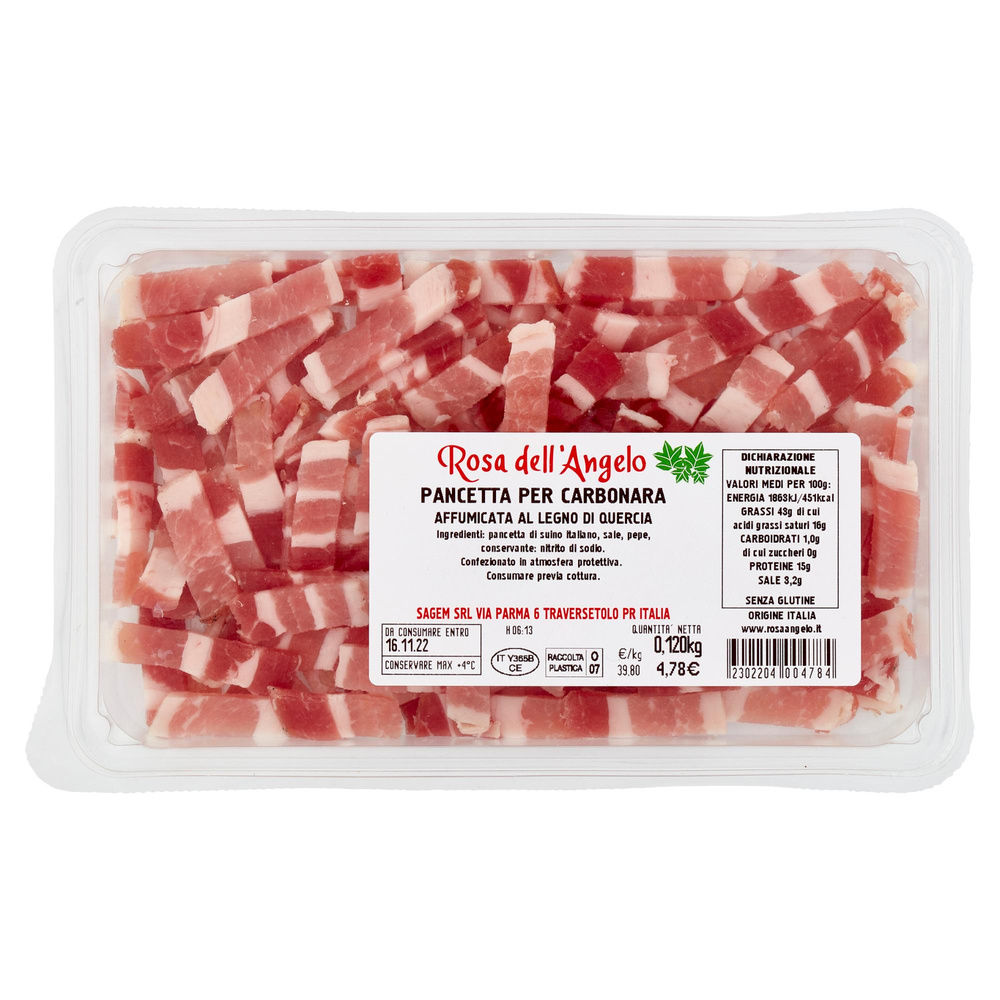 PANCETTA PER CARBONARA TAGLIO COLTELLO ROSA DELL' ANGELO VS GR 120 CA - 3
