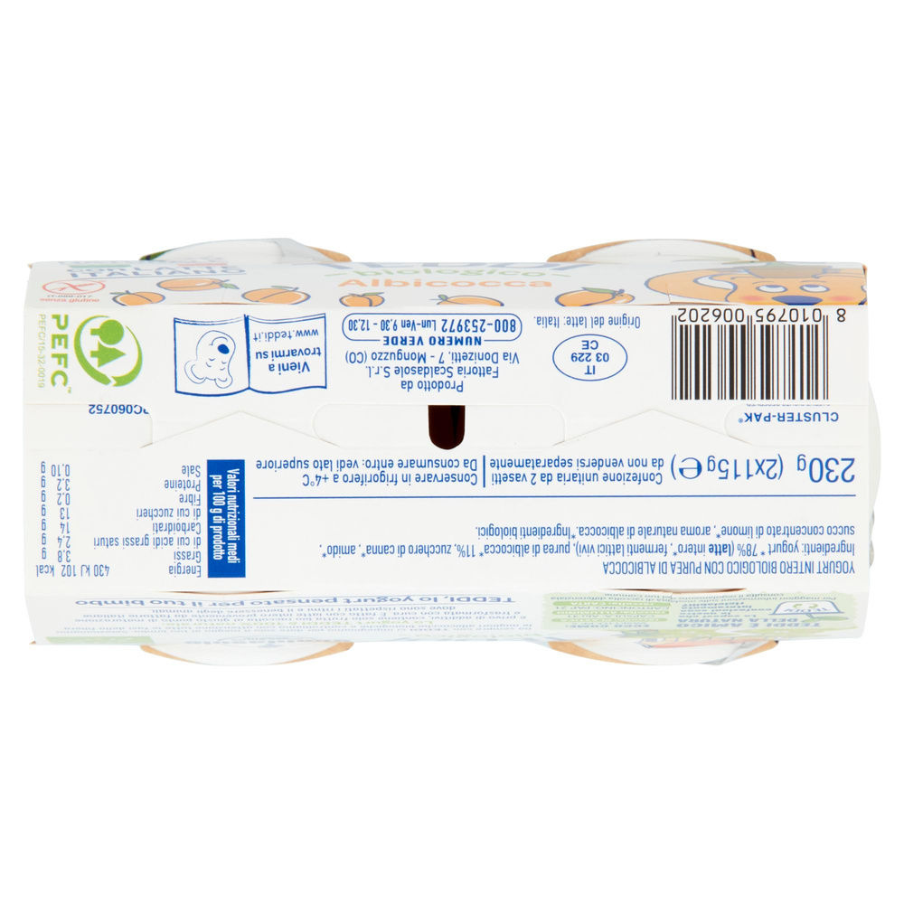YOGURT TEDDI BIO FATT SCALDASOLE ALBICOCCA 2X115 G - 6
