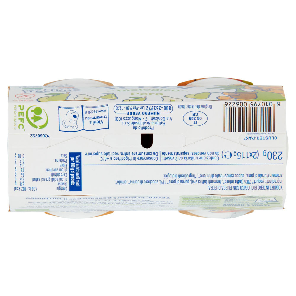 YOGURT TEDDI BIO FATT SCALDASOLE PERA 2X115 G - 5