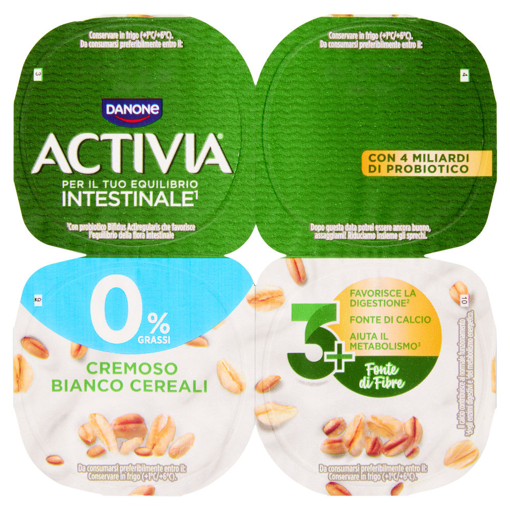 ACTIVIA 0 DANONE BIANCO E CEREALI 4X125 G - 0