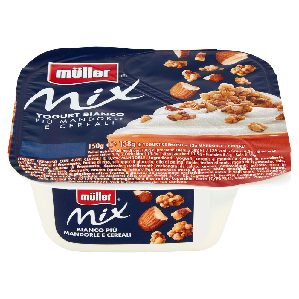 CREMA DI YOGURT MIX MULLER BIANCO+MANDORLE CEREALI 150G - 2