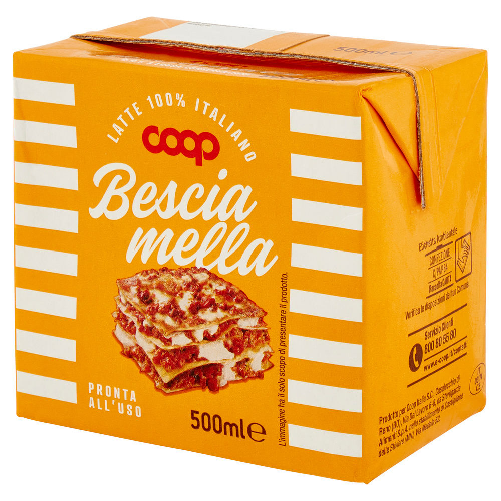 BESCIAMELLA UHT COOP CON LATTE ITALIANO BRICK 500 ML - 15