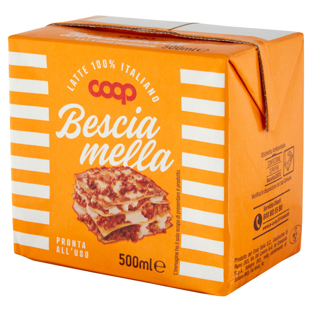 BESCIAMELLA UHT COOP CON LATTE ITALIANO BRICK 500 ML - 16