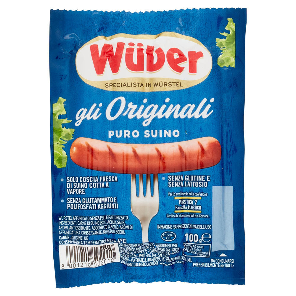 WURSTEL L'ORIGINALE BLU WUBER PZ 4 BUSTA SV 100 G - 5