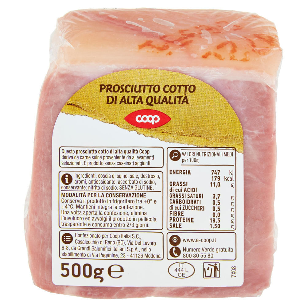 PROSCIUTTO COTTO ALTA QUALITA' COOP TRANCIO SV G 500 - 2