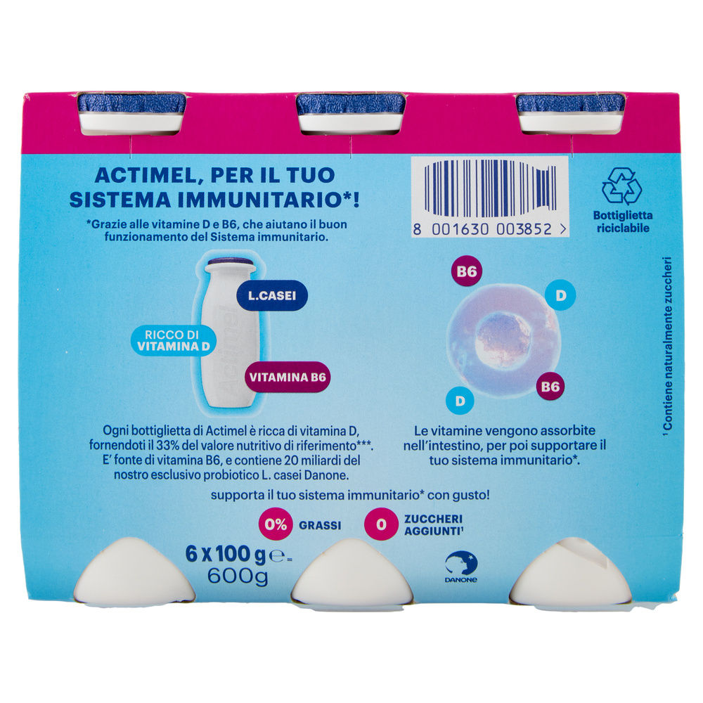 ACTIMEL 0% GRASSI  DANONE BIANCO 6X100 G - 1