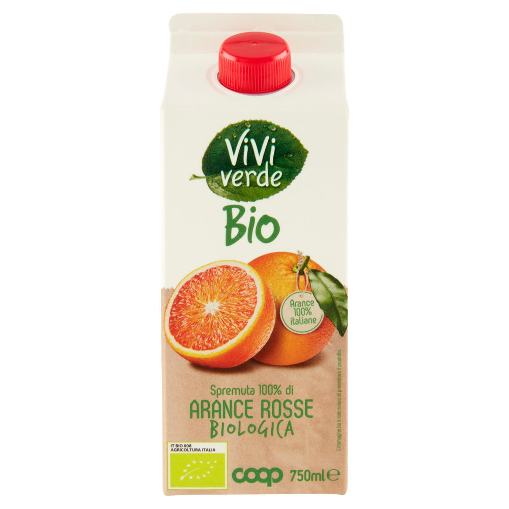 SPREMUTA VIVI VERDE COOP 100% ARANCIA ROSSA BIO BRICK 750 ML - 0