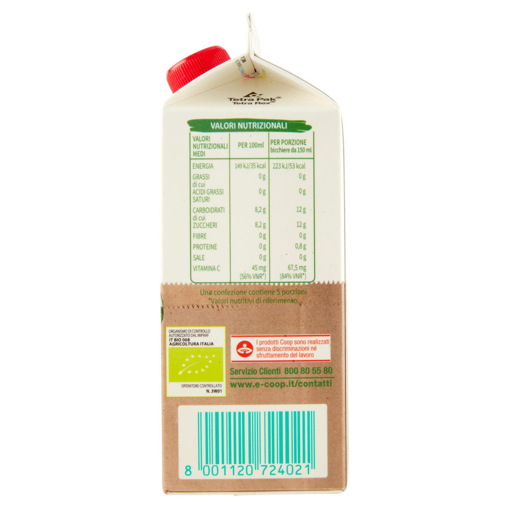 SPREMUTA VIVI VERDE COOP 100% ARANCIA ROSSA BIO BRICK 750 ML - 4