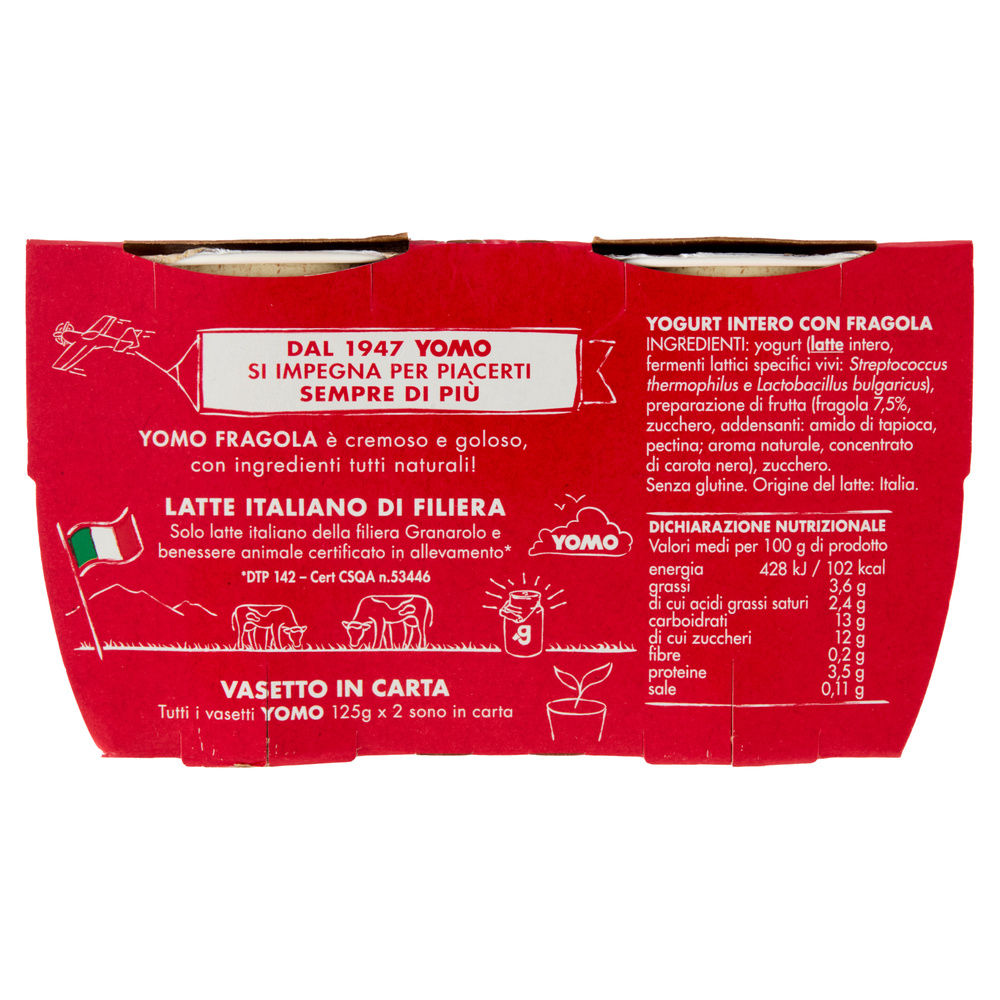 YOGURT YOMO 100% NATURALE FRAGOLA 2X125 G - 1