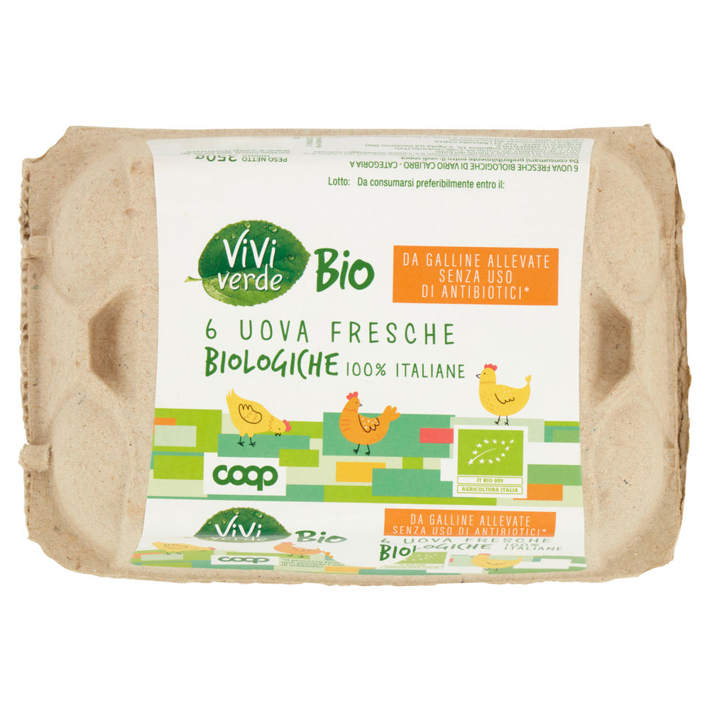 UOVA FRESCHE BIOLOGICHE CAL.VARIO 350G SENZA USO ANTIBIOTICI VIVI VERDE COOP X6 - 1