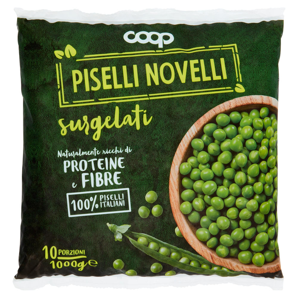 Piselli novelli surgelati coop busta kg 1