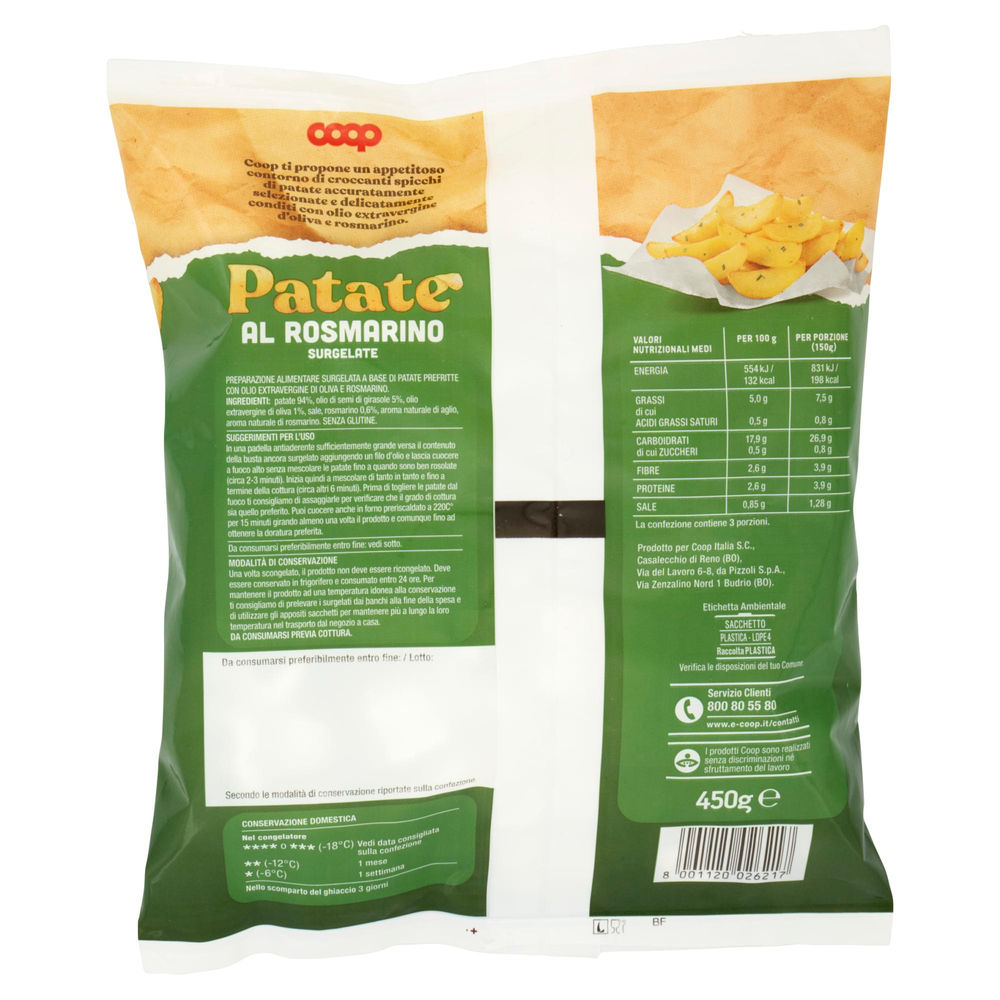 SPICCHI DI PATATE AL ROSMARINO COOP BUSTA 450G - 1