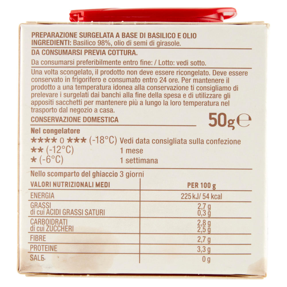 BASILICO SURGELATO COOP SCATOLA GR. 50 - 1
