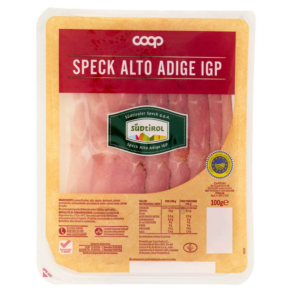 SPECK ALTO ADIGE IGP COOP VASCHETTA G 100 - 1