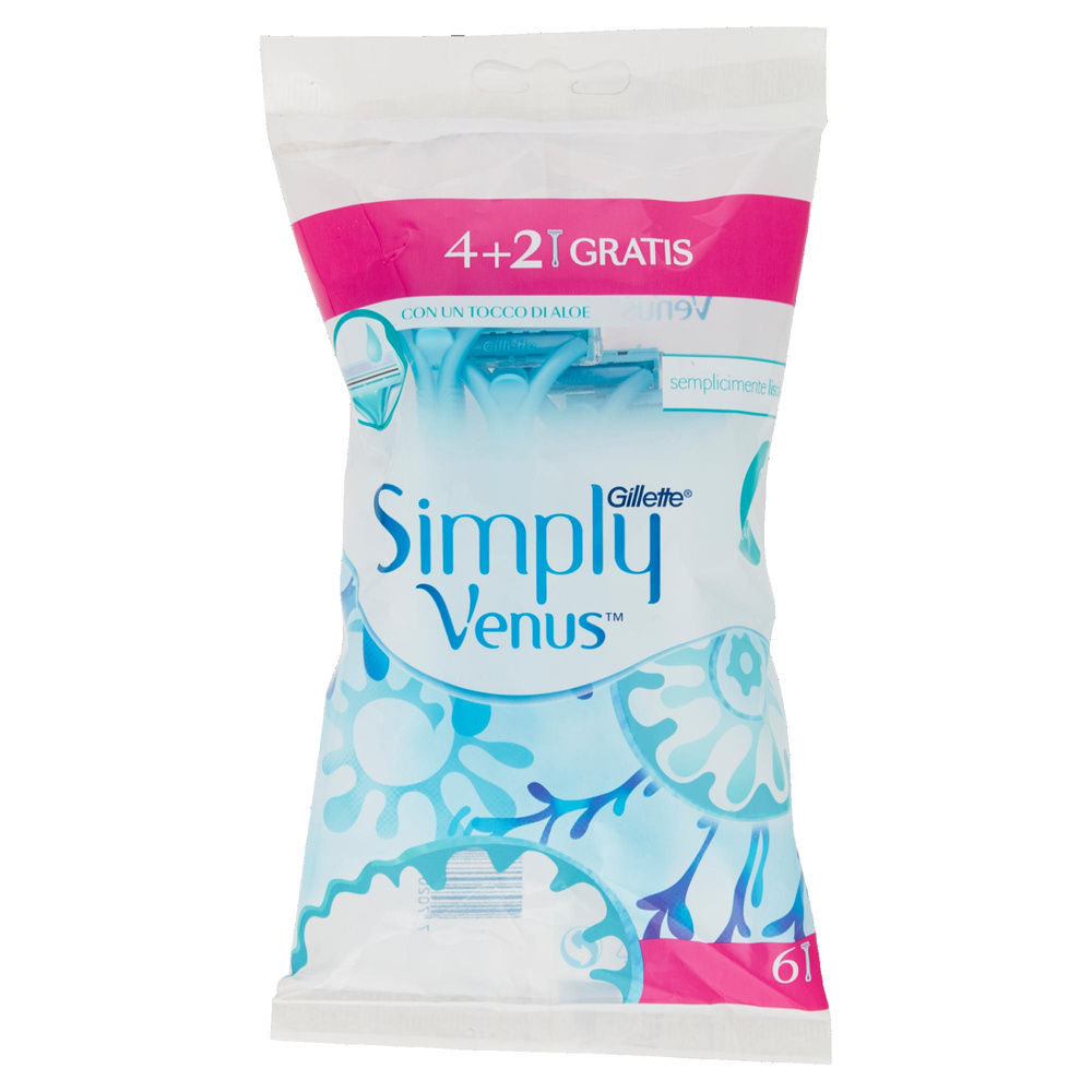 RASOIO GILLETTE SIMPLY VENUS2 BLISTER 4PZ +2 GRATIS - 6