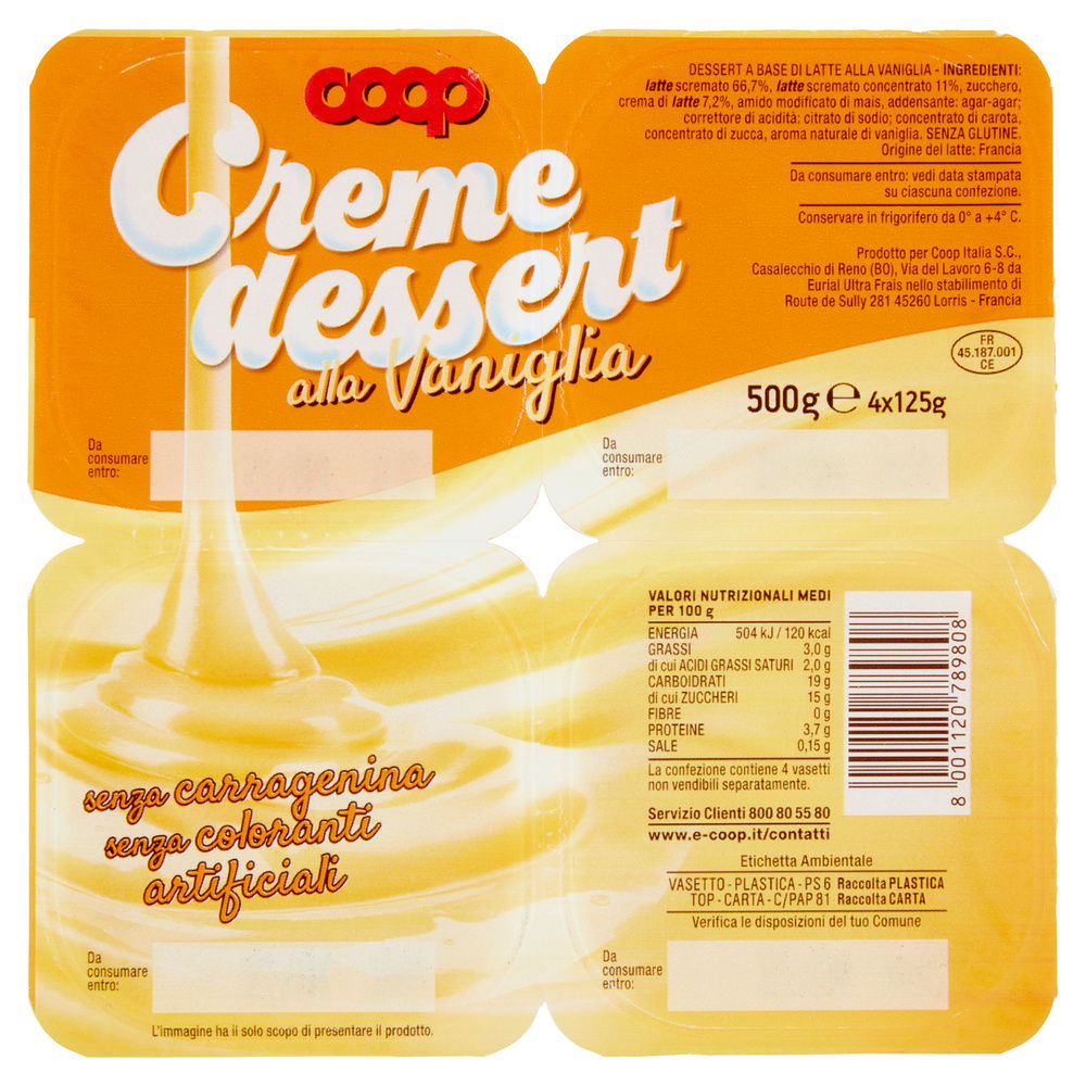CREME DESSERT ALLA VANIGLIA COOP 4X125 G - 3