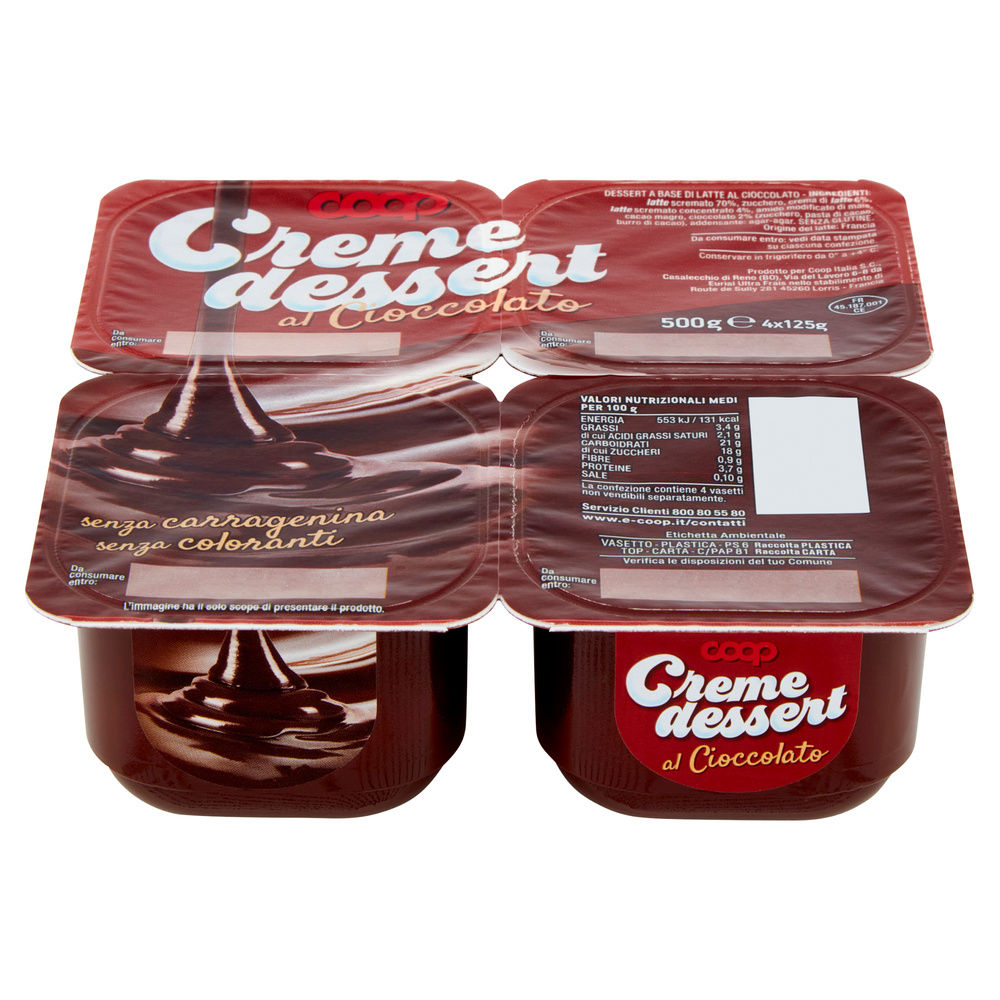 CREME DESSERT AL CIOCCOLATO COOP 4X125 G - 2