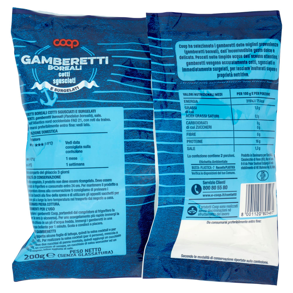 GAMBERETTI BOREALI COOP SGUSCIATI SURGELATI BUSTA G 200 - 3