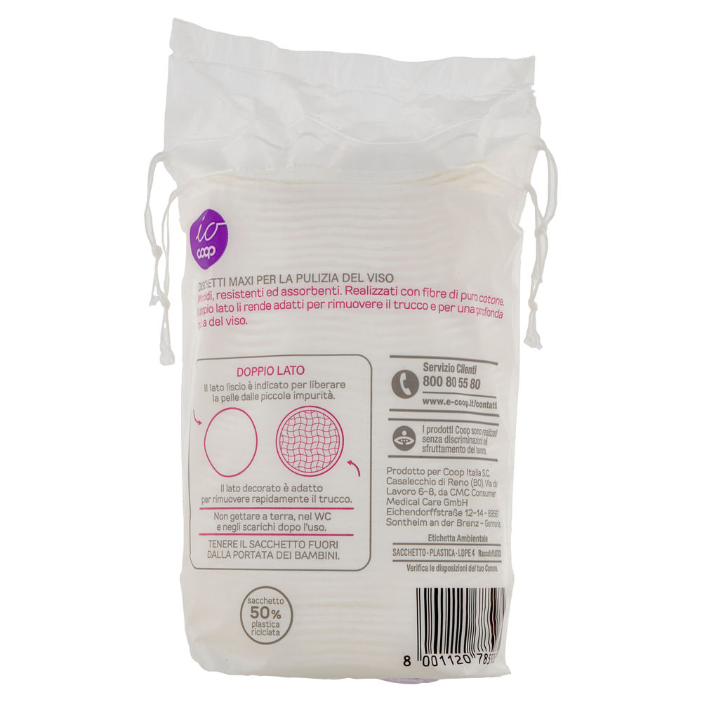 DISCHETTI MAXI PER LA PULIZIA DEL VISO IO COOP FLOW PACK PZ 50 - 2
